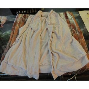 Democracy womens L pink open vest top cover up with zipper accents